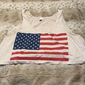 Crop top American flag tank top